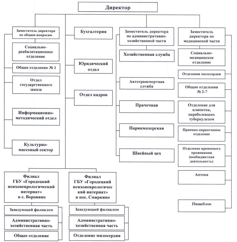Структура ГБУ «Городецкий психоневрологический интернат»